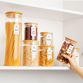 Vtopmart jars feature bamboo lids with airtight silicone seals.