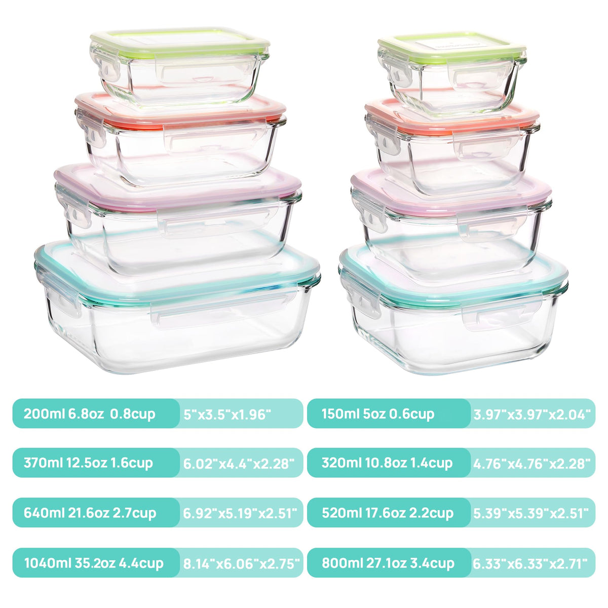 Vtopmart glass rectangular 21oz container keeps lunch fresh