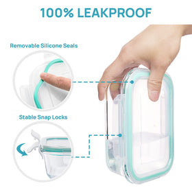 Vtopmart glass square 10.8oz container for lunches on the go