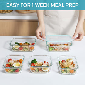 Vtopmart glass square 27oz container for batch meals