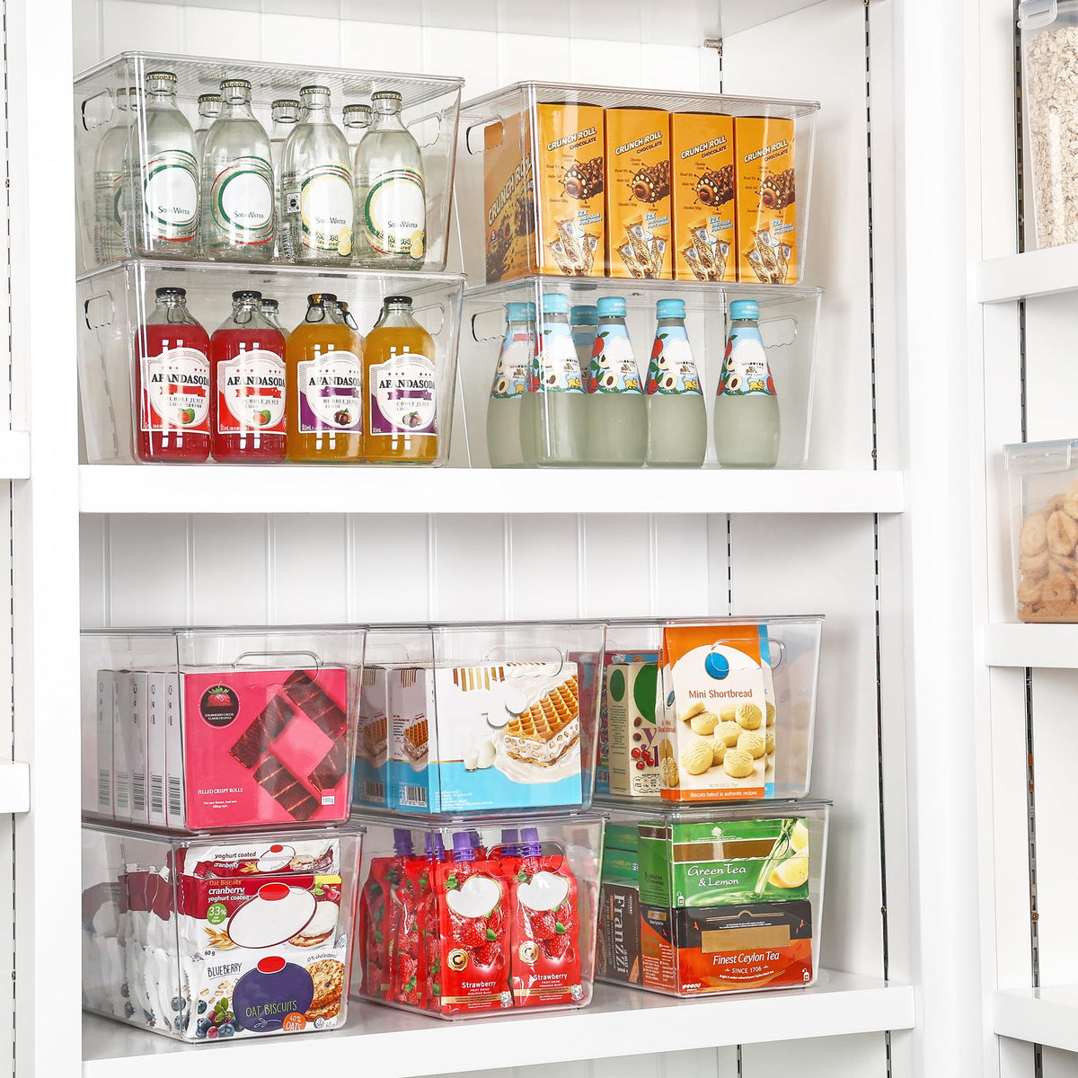 Vtopmart kitchen cabinet storage bin rectangle keeps snacks tidy