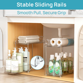 Vtopmart two-tier kitchen pantry storage unit maximizing vertical space.