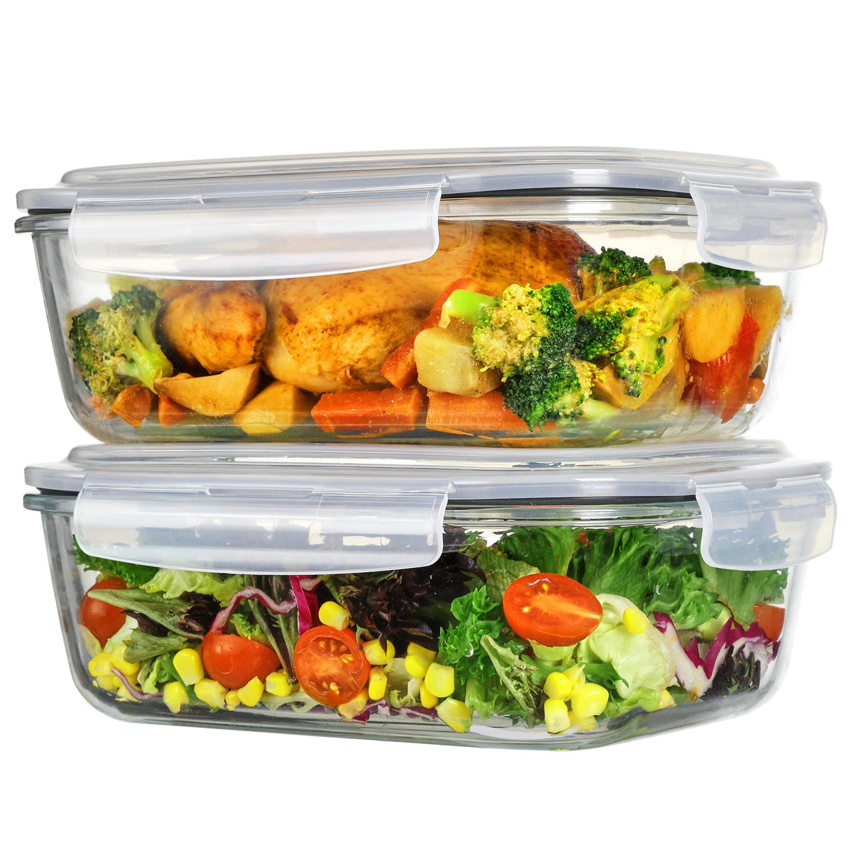 Vtopmart large glass container with lid for easy meal prep.