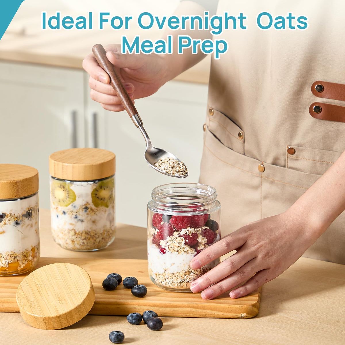 Vtopmart leak-proof glass jar seals securely for on-the-go yogurt or fruit.