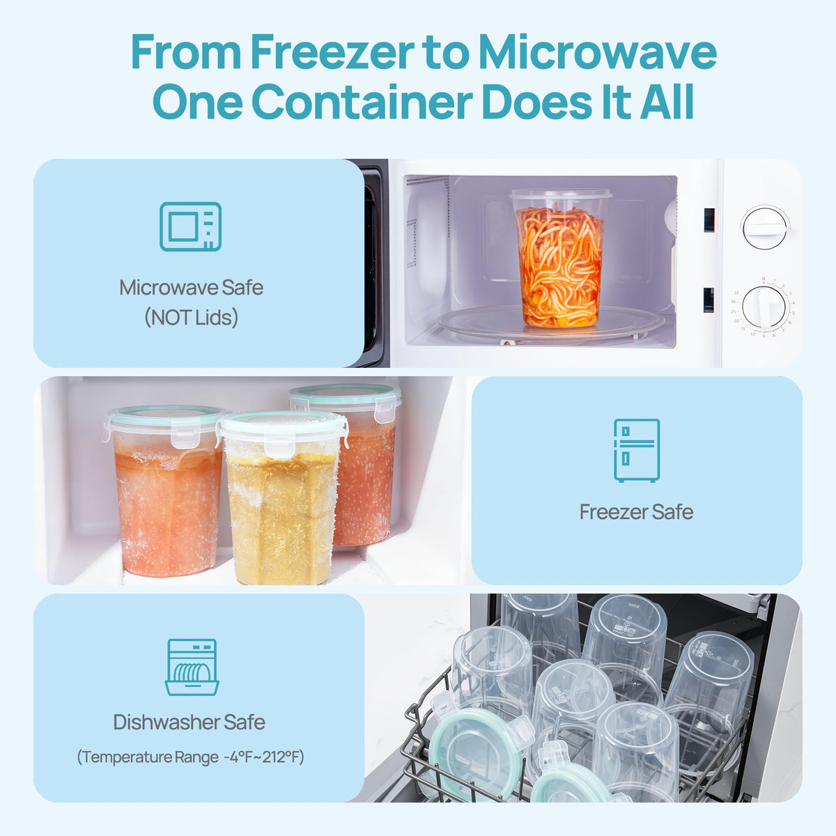 Leftovers and salads neatly stored in Vtopmart containers