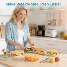 Vtopmart bamboo lids double as cutting boards for quick prep.
