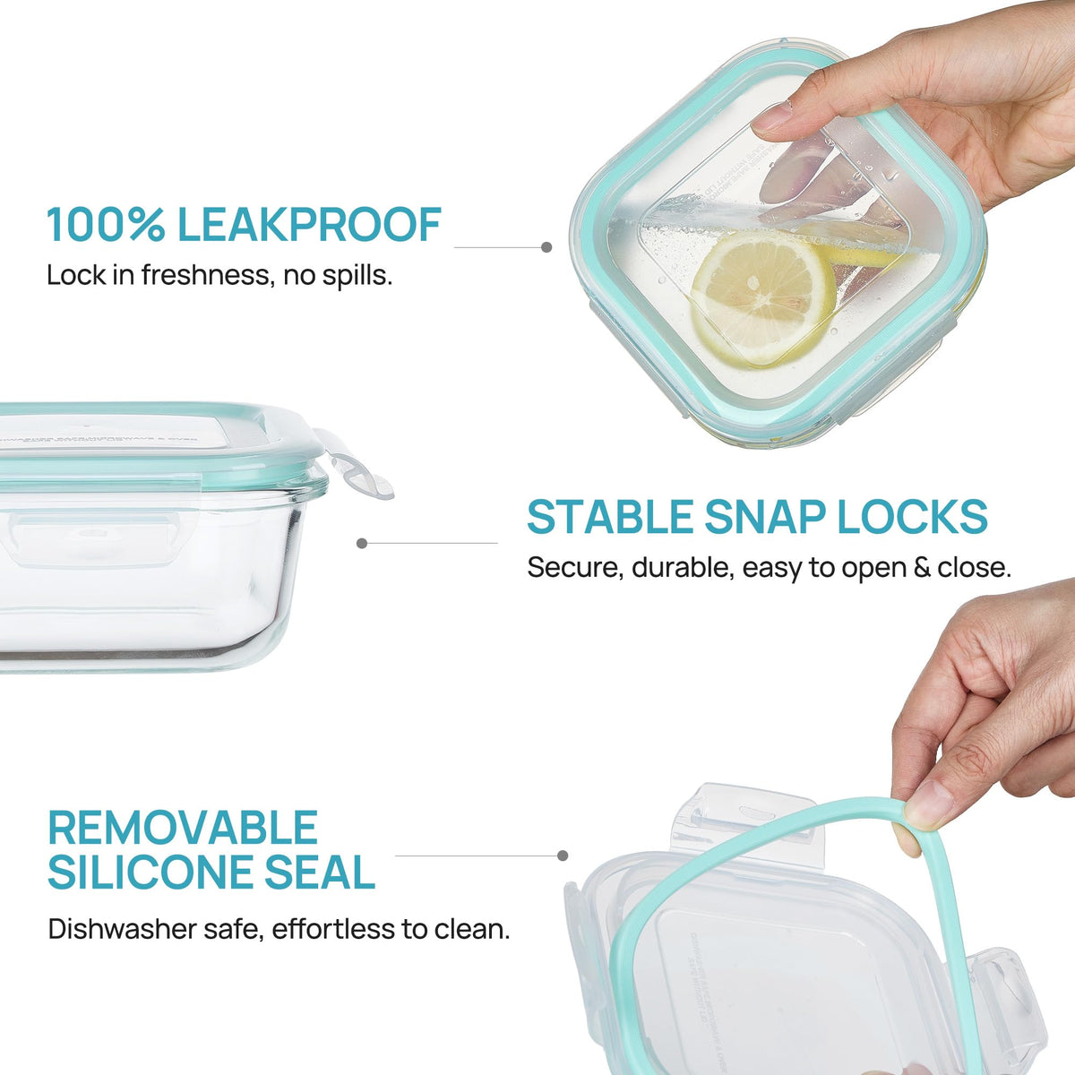 Vtopmart meal-prep containers ideal for work, gym, or picnics.