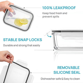 Vtopmart meal prep and takeout containers ideal for portioning meals.