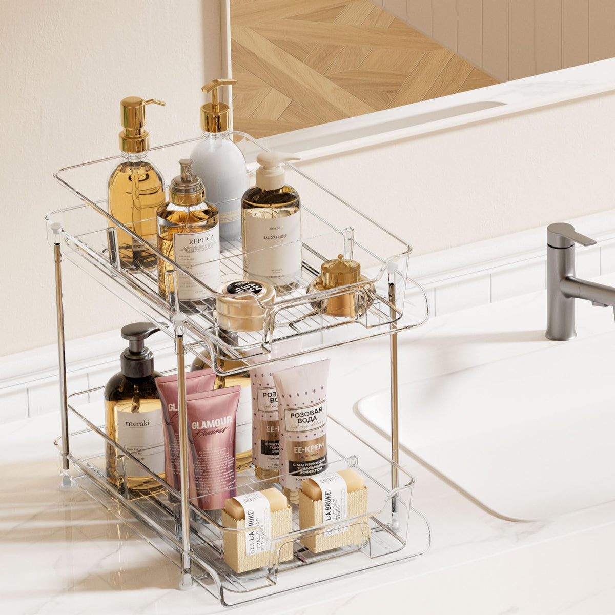 Vtopmart movable dividers creating three compartments per layer
