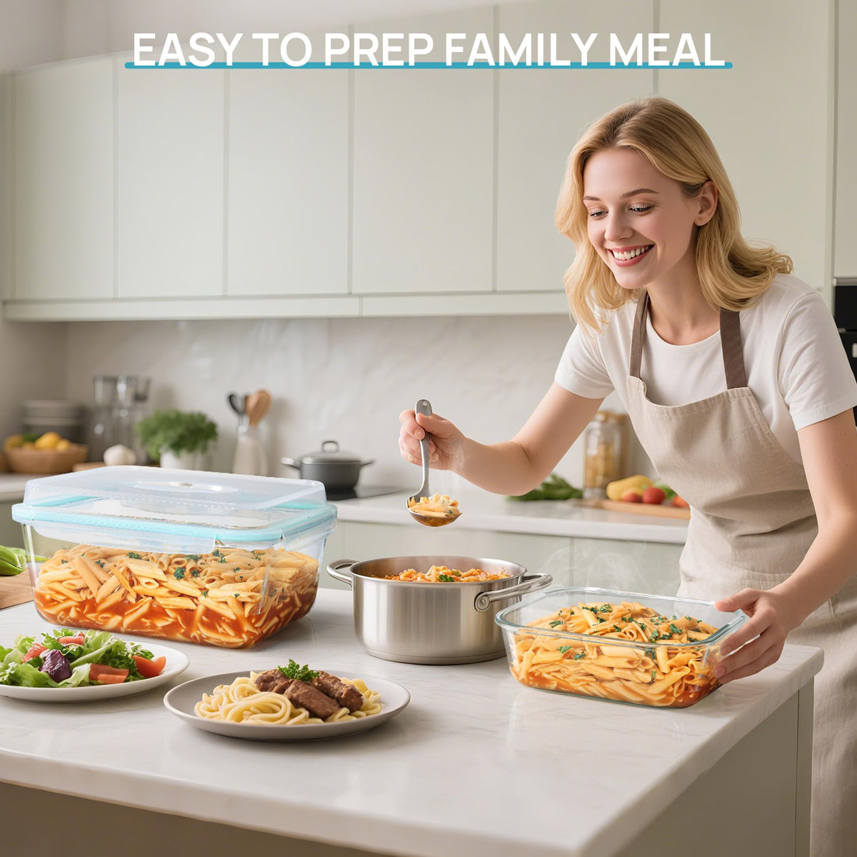 Vtopmart oven and freezer safe glass container for versatile use