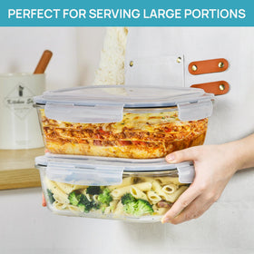 Vtopmart oven and microwave-safe glass container for reheating.