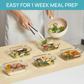 Vtopmart oven and microwave-safe glass container for reheating leftovers easily.