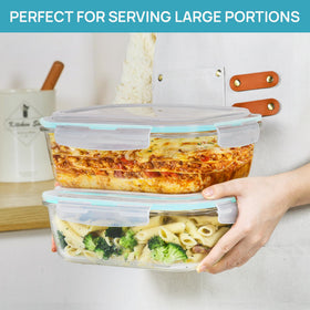 Oven and freezer-safe glass containers for versatile cooking