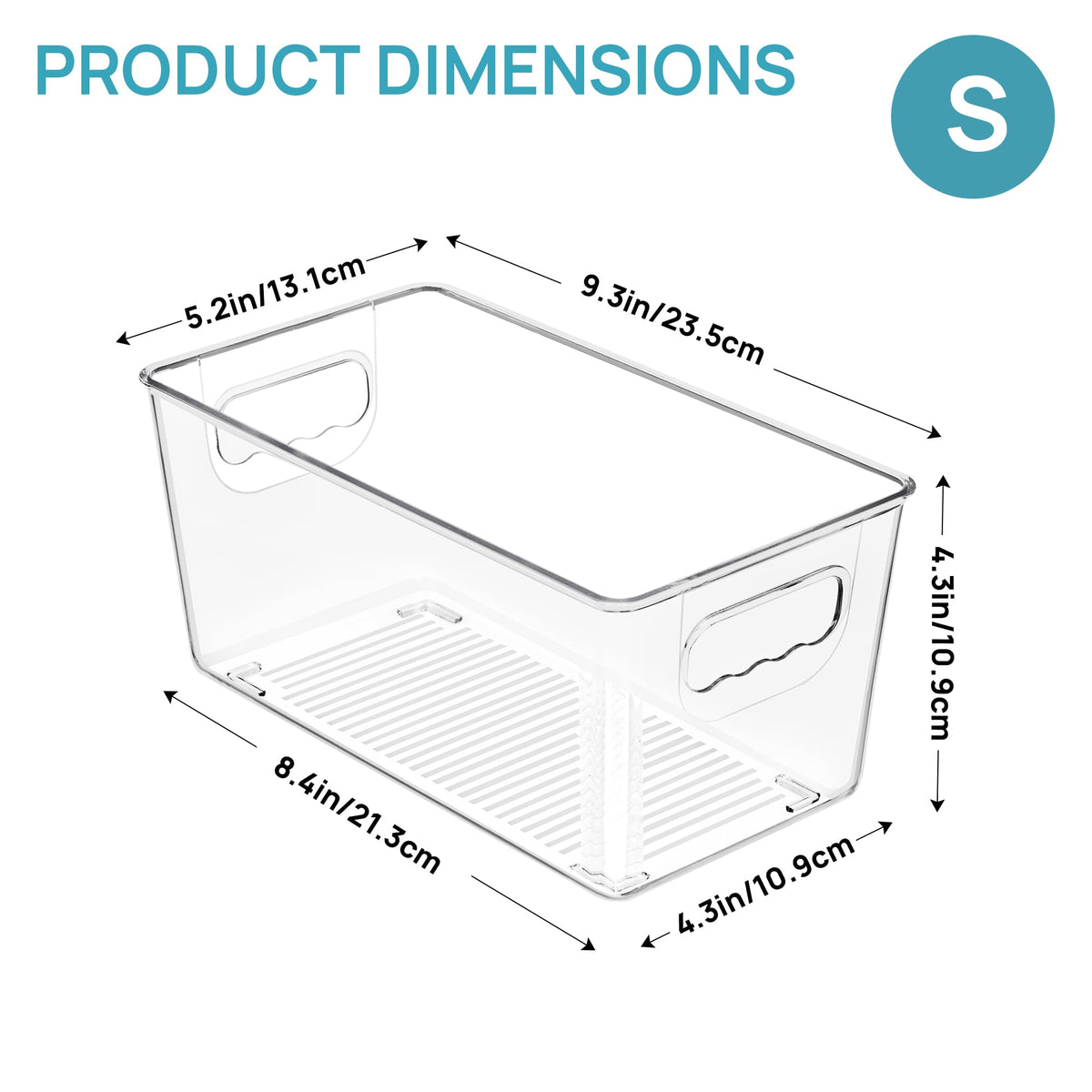 Vtopmart pantry bin with built-in handles for simple transport and access.