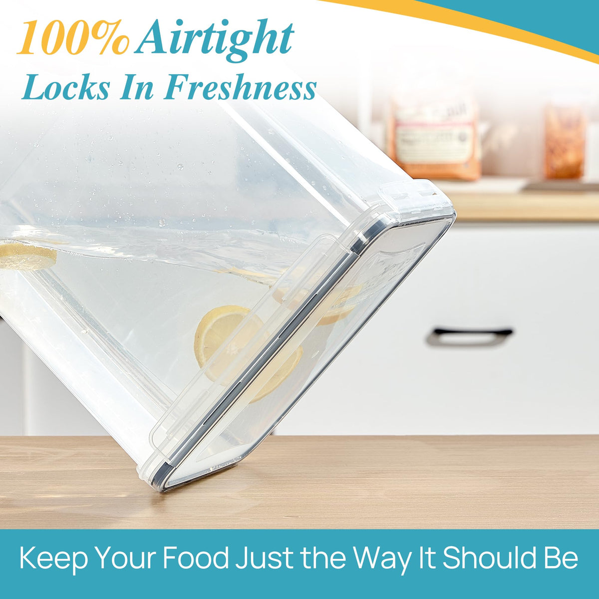Vtopmart pantry-fit design fits standard shelves for space-saving storage.