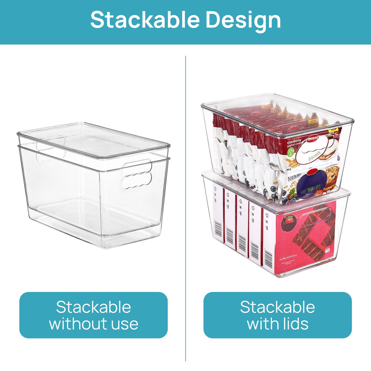 Vtopmart pantry organization bin clear view helps you locate items fast.