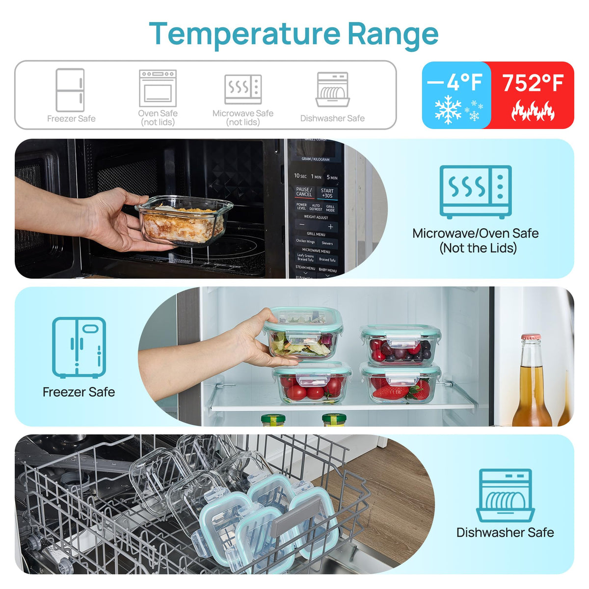Vtopmart glass storage keeps leftovers fresh for busy weeks.