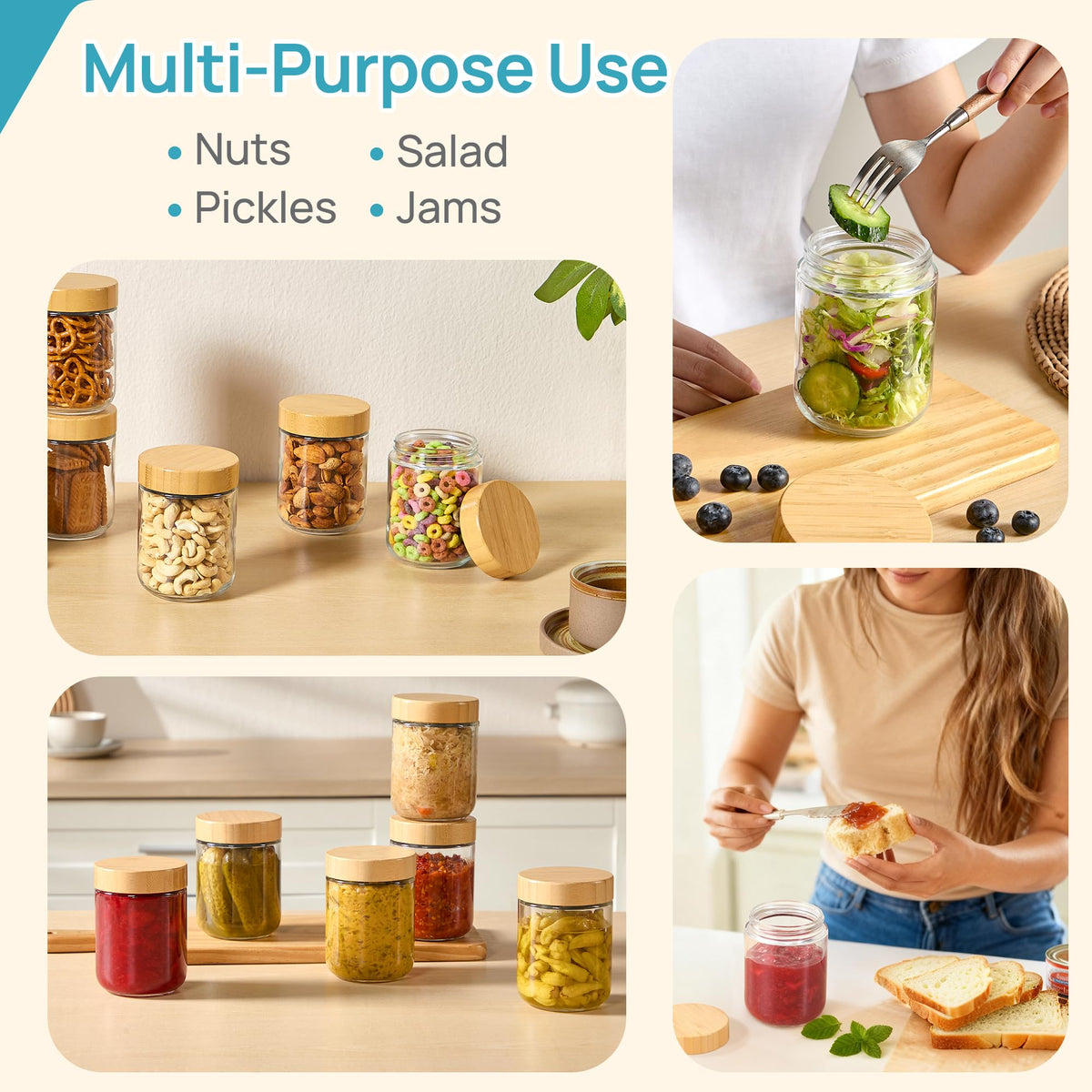 Vtopmart portable snack jar ideal for gym bag and lunch prep.