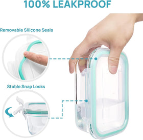 Vtopmart rectangle 12-5oz glass container great for snacks.