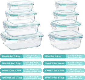 Vtopmart rectangle 21oz glass container ideal for sauces and sides.