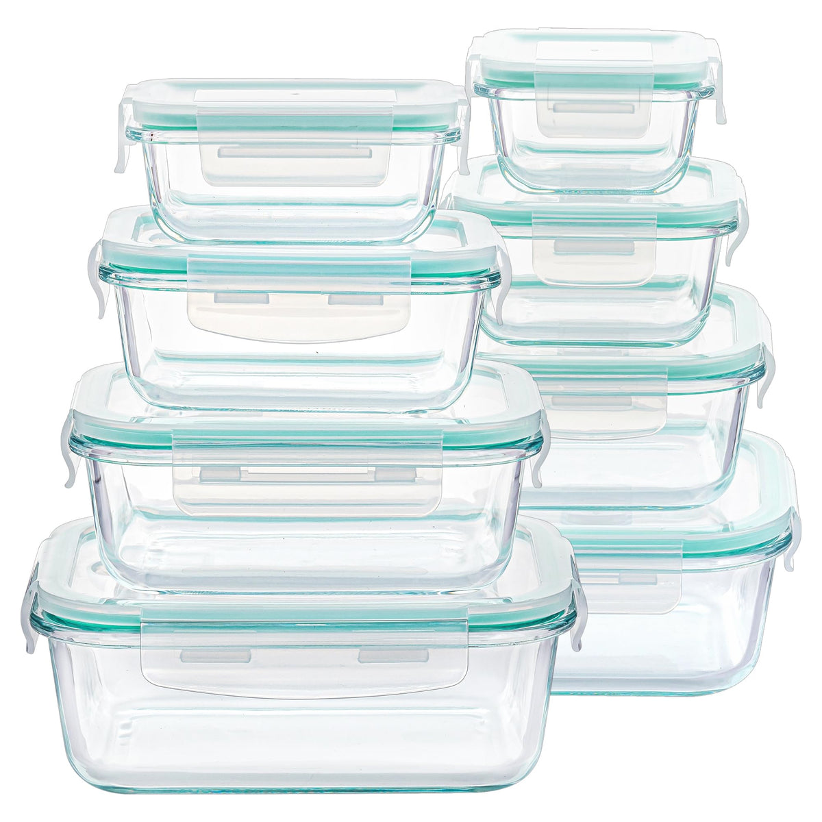 Vtopmart rectangle 35oz glass container for meal prep and leftovers.
