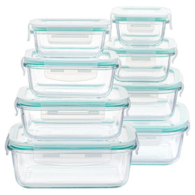 Vtopmart rectangle 35oz glass container for meal prep and leftovers.