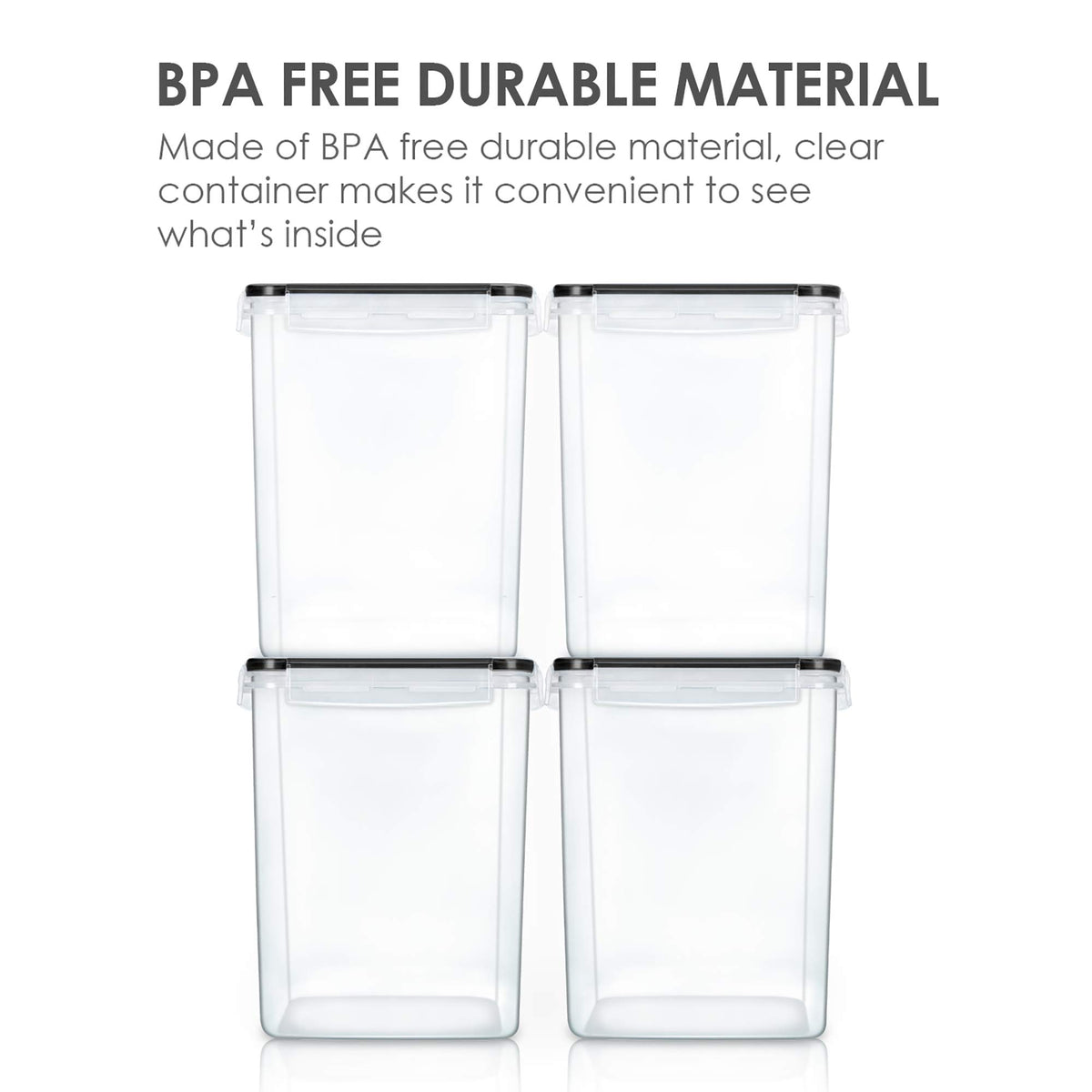 Vtopmart side-locking airtight lids keeping pantry staples fresh