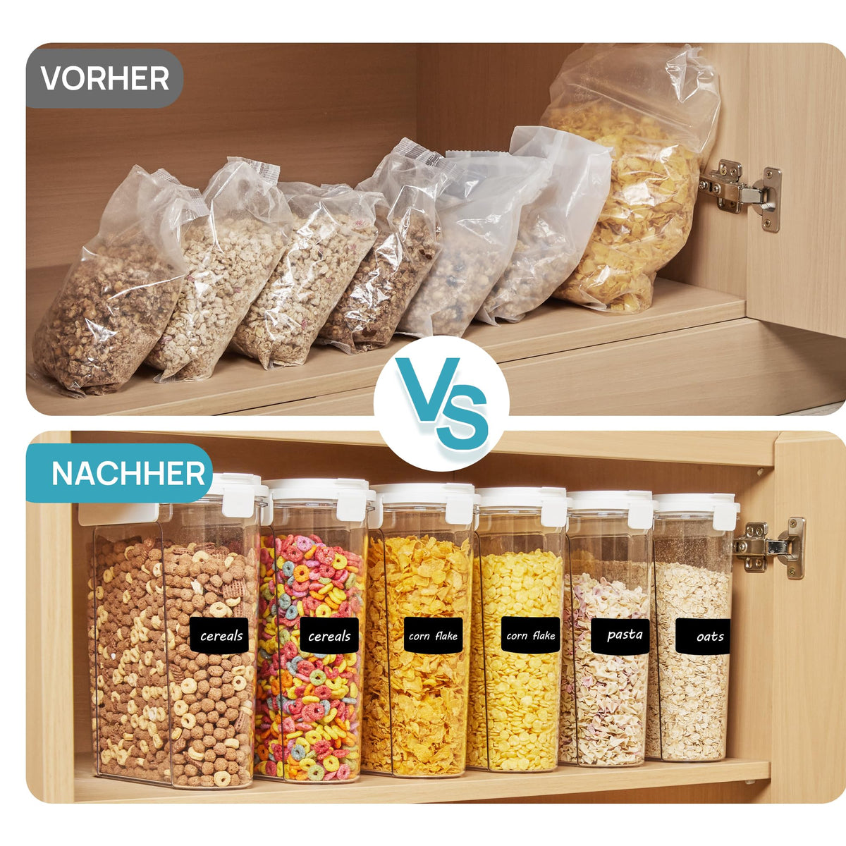 Vtopmart airtight silicone-seal lid keeps cereals fresher between uses.