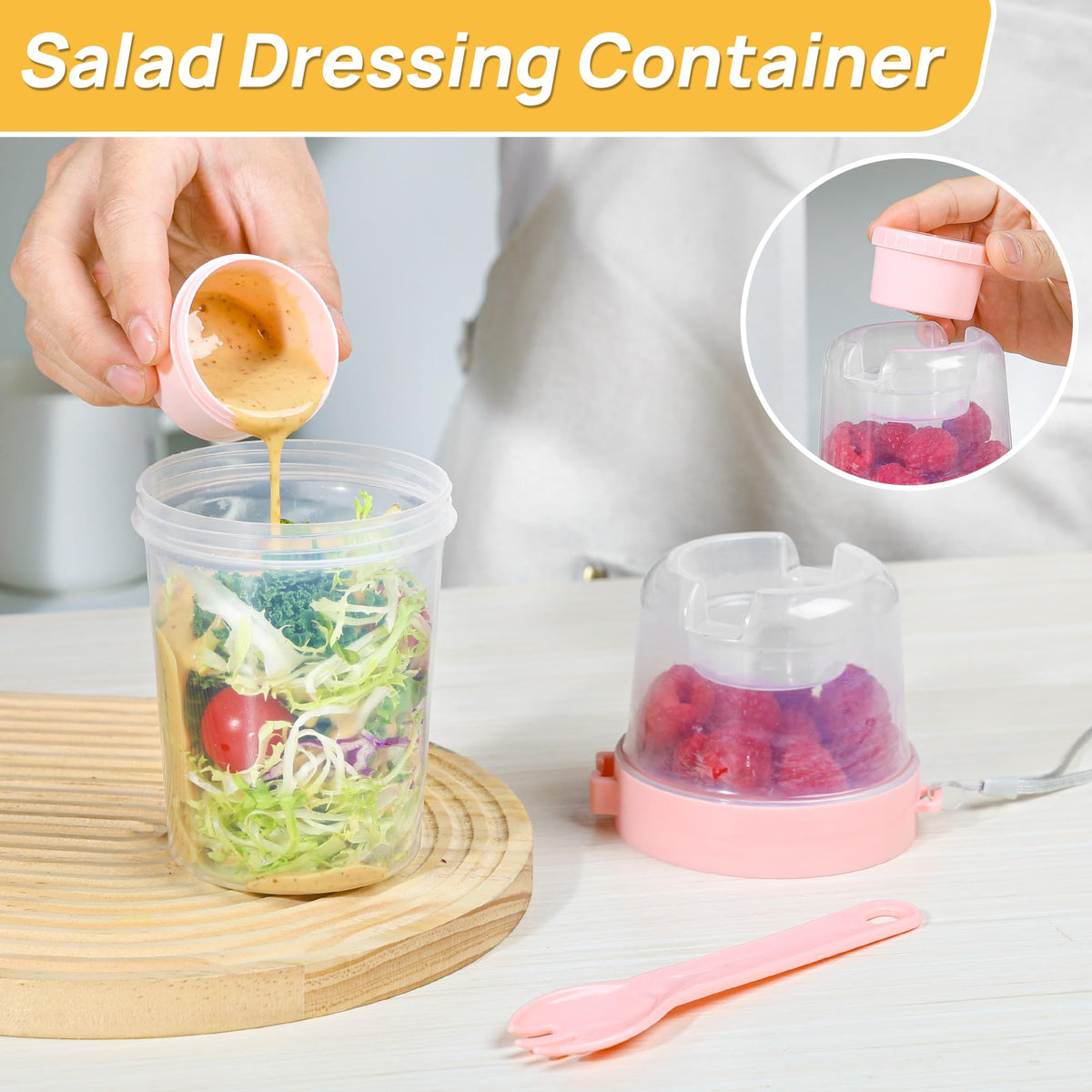 Vtopmart silicone seal dressing cup ensures spill free travel