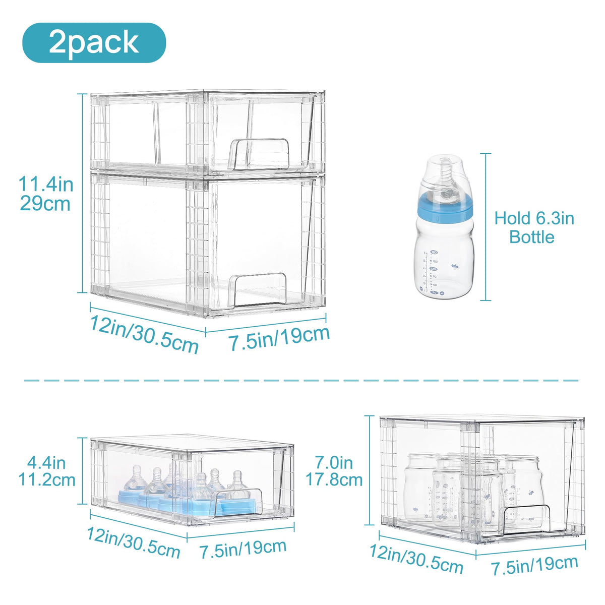 Vtopmart sliding-rail drawers provide smooth pull-out access for hard-to-reach items.