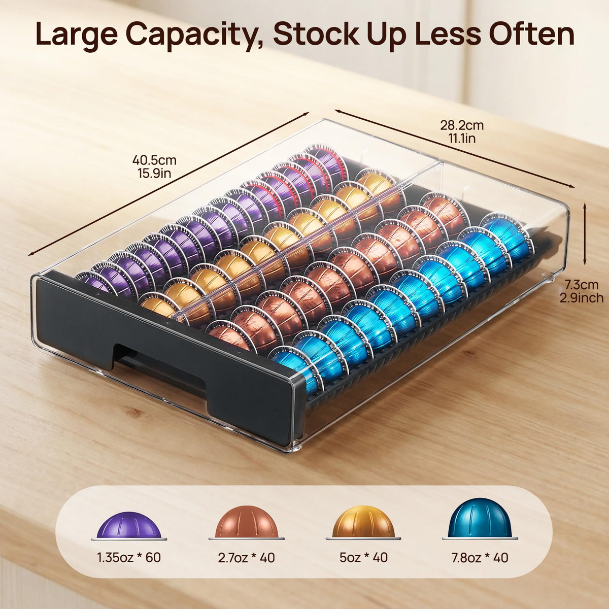 Smooth pull-out drawer for quiet, jam-free access