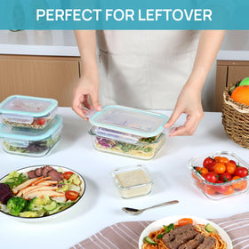 Vtopmart square 10-8oz glass container easy to stack.