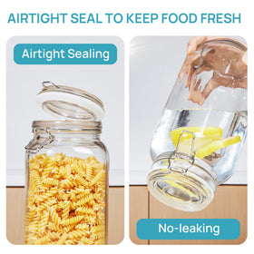 Vtopmart square mason jar offers a sleek see-through design