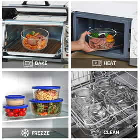 Vtopmart stackable design helps keep cabinets tidy and contents visible.