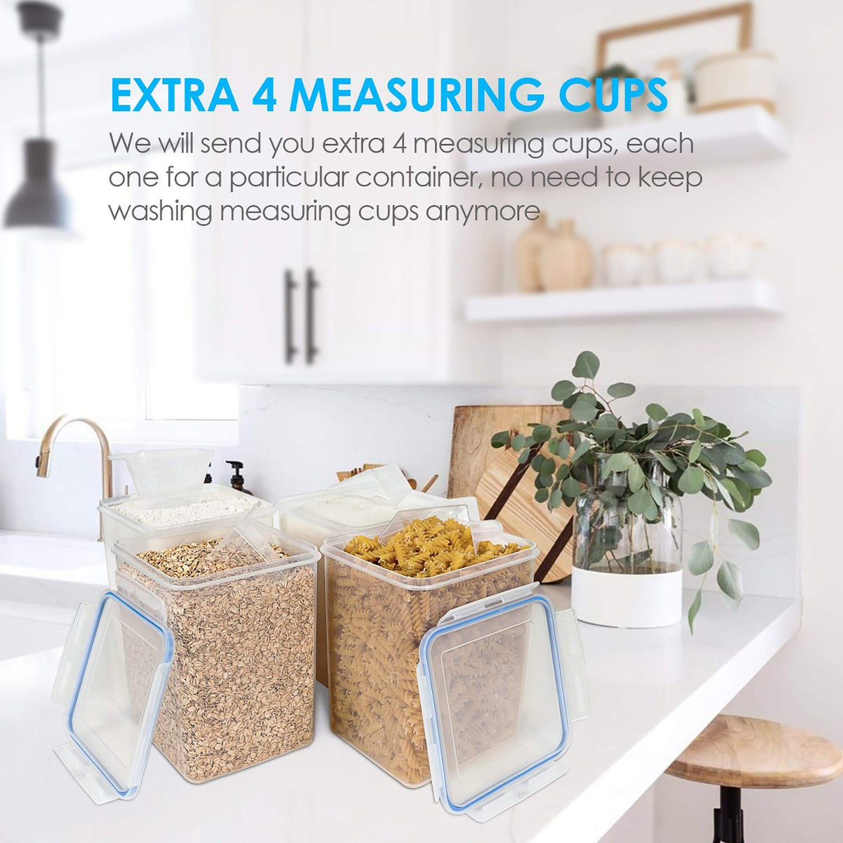 Vtopmart stackable design saves space in a modern pantry