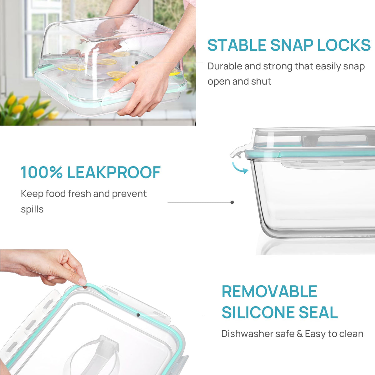 Vtopmart stackable design saves fridge space and enhances organization.
