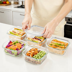 Vtopmart stackable design helps maximize fridge and cabinet organization.