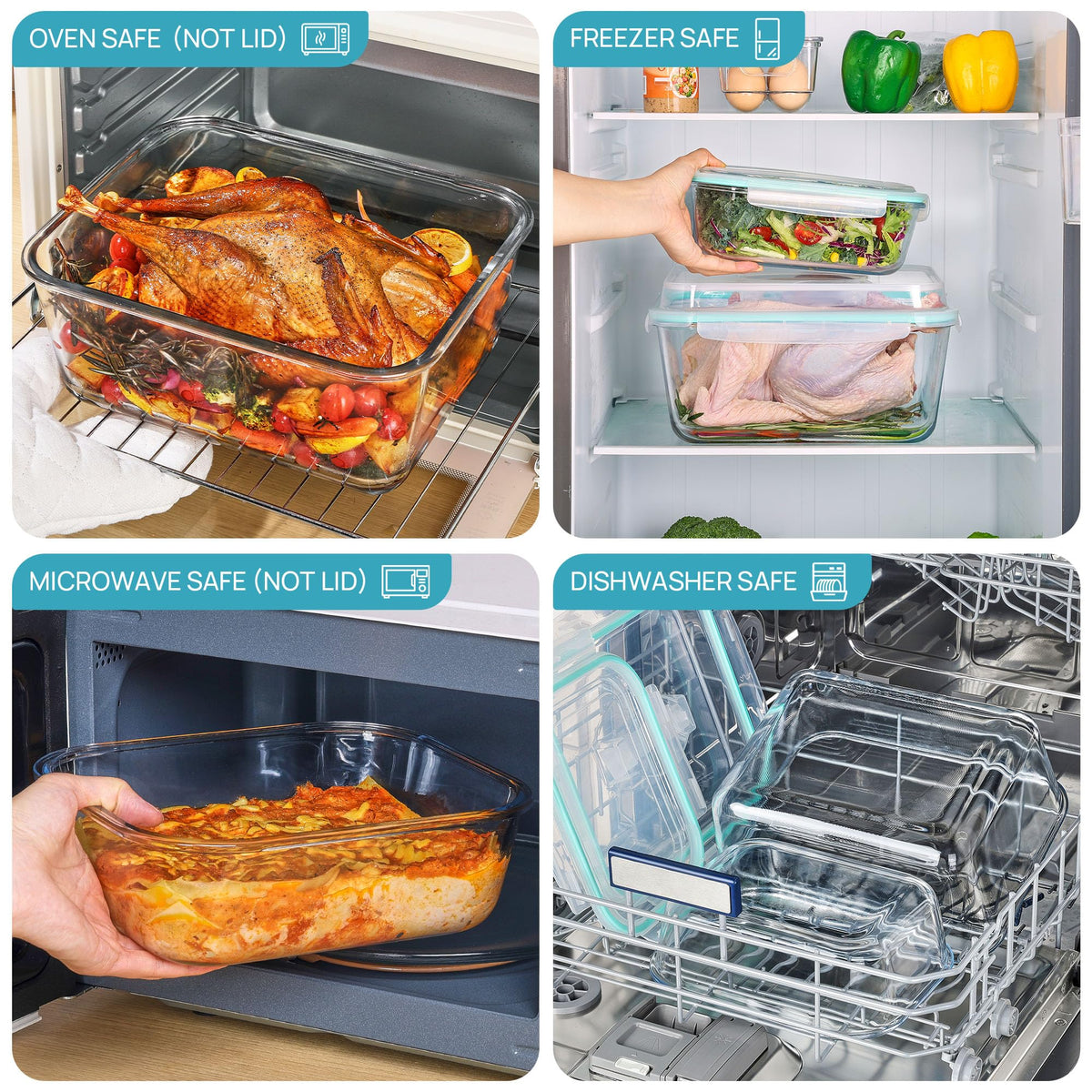 Vtopmart stackable glass food storage to save fridge space