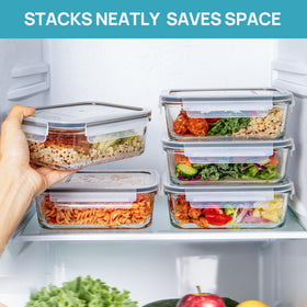 Vtopmart stackable kitchen containers help save fridge and cabinet space.