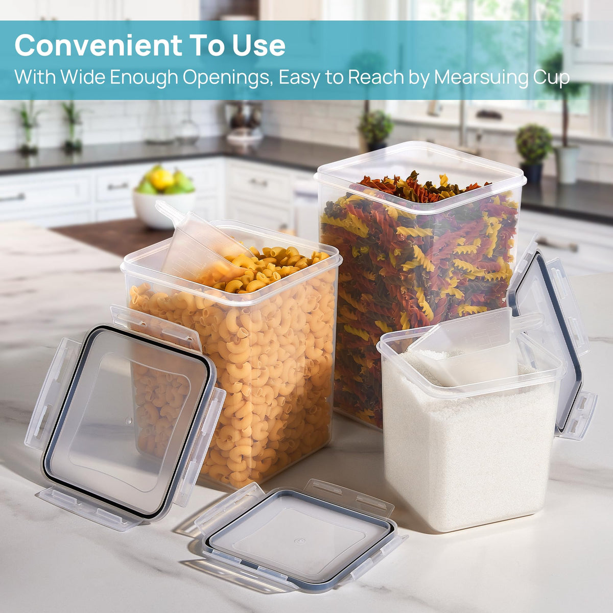 Vtopmart stackable pantry containers for efficient kitchen organization.
