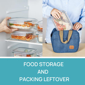 Vtopmart stackable rectangular design saves pantry space and simplifies fridge organization.