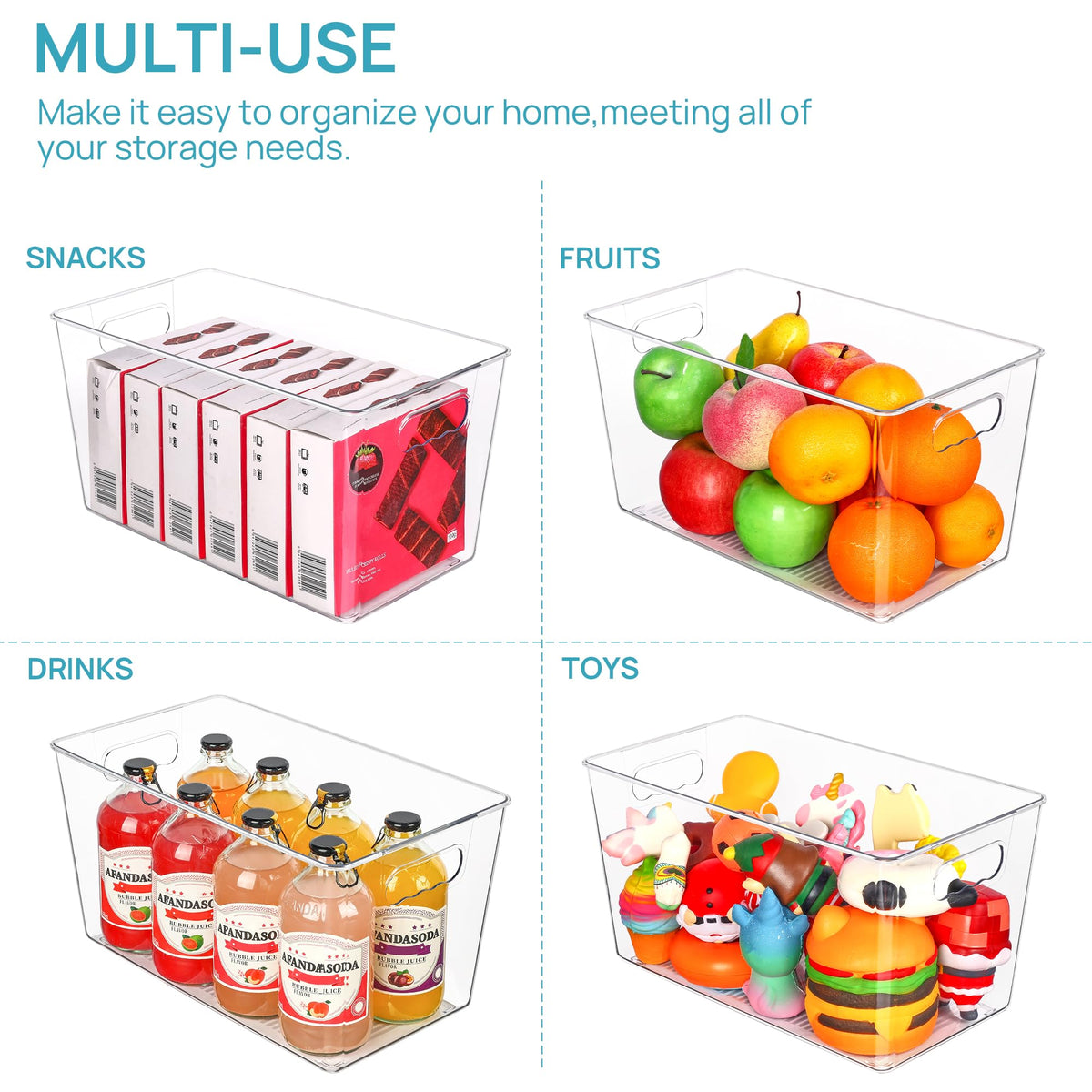 Vtopmart stackable storage bin maximizing shelf space