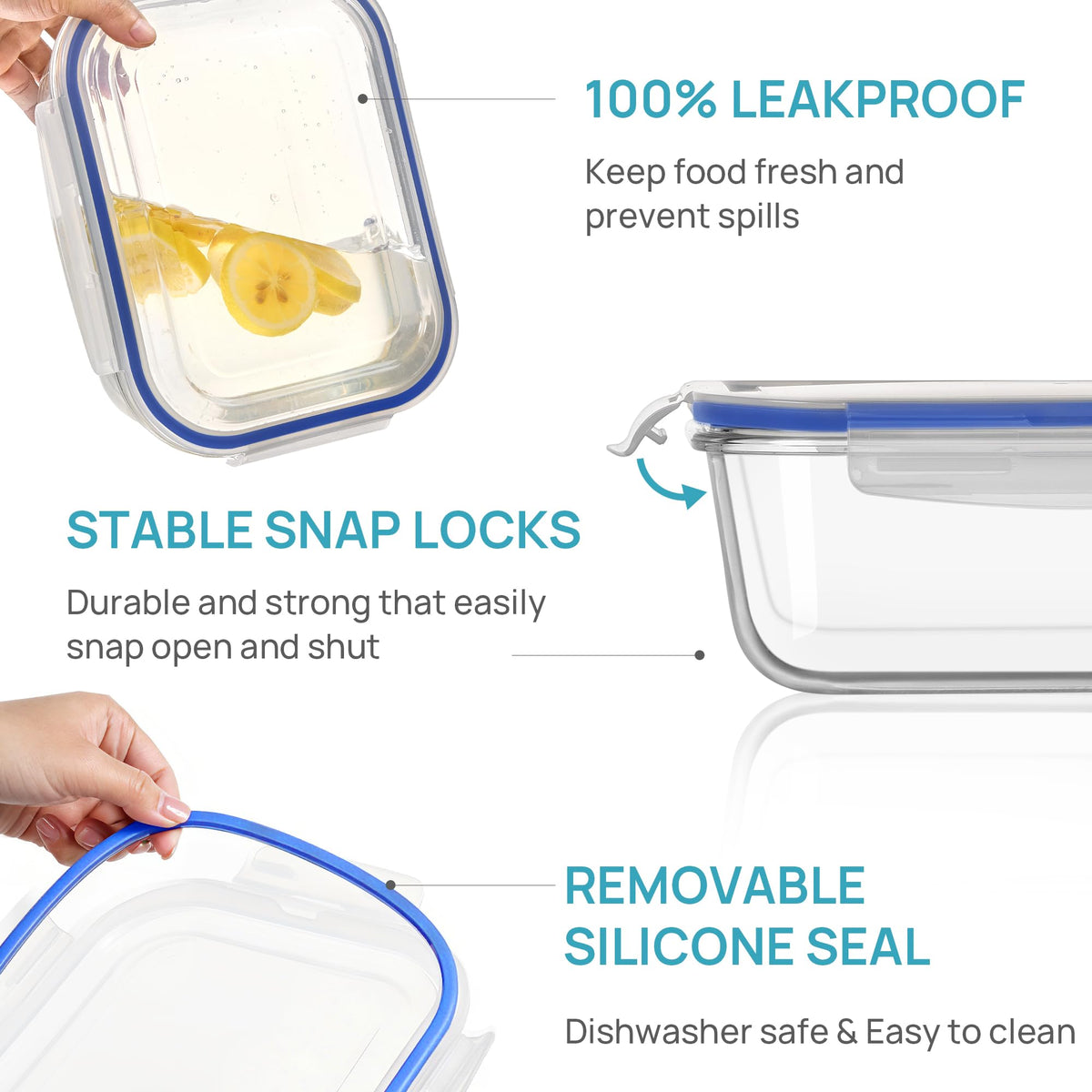 Vtopmart stackable transparent containers save fridge space.