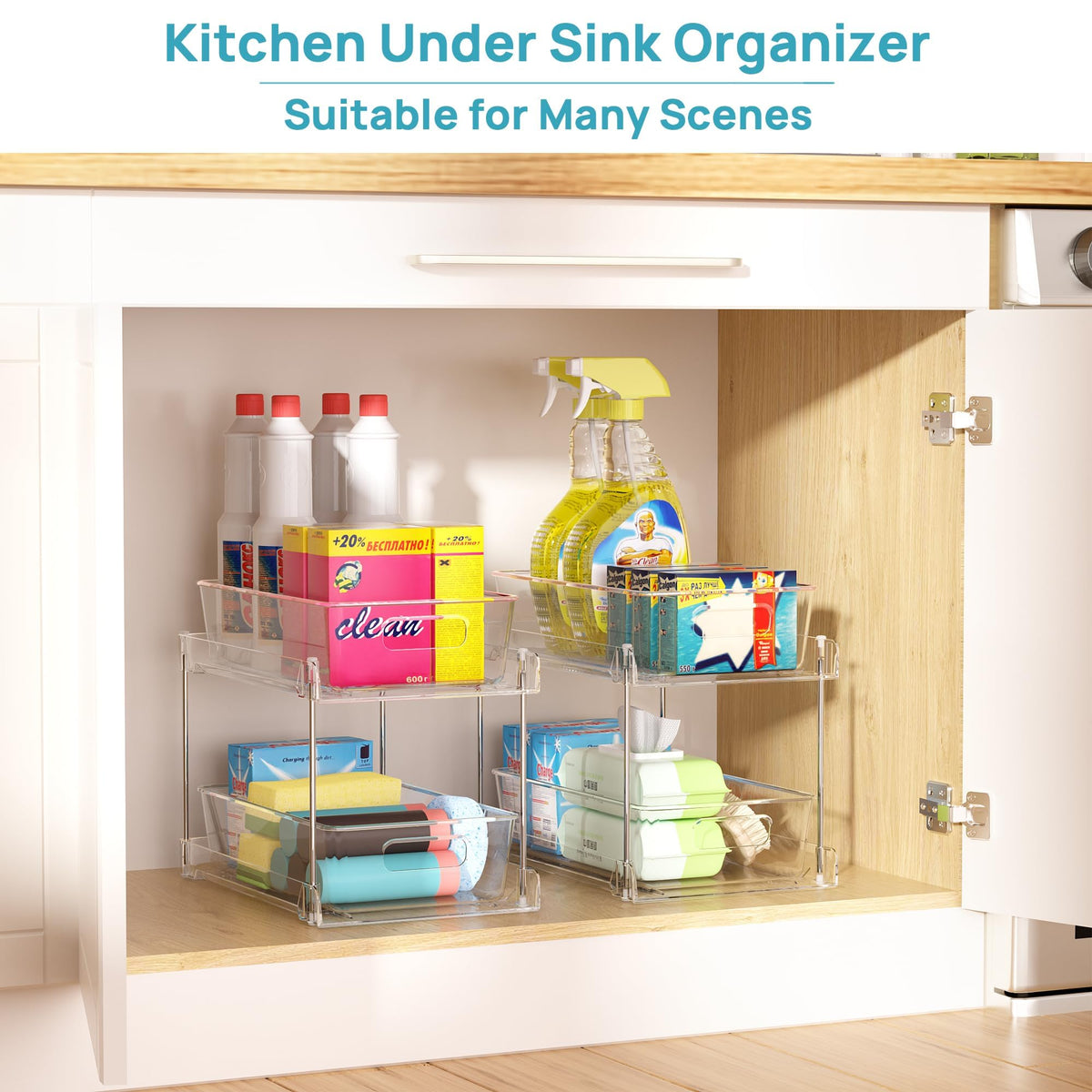 Vtopmart stainless steel tubes resist rust under sinks.