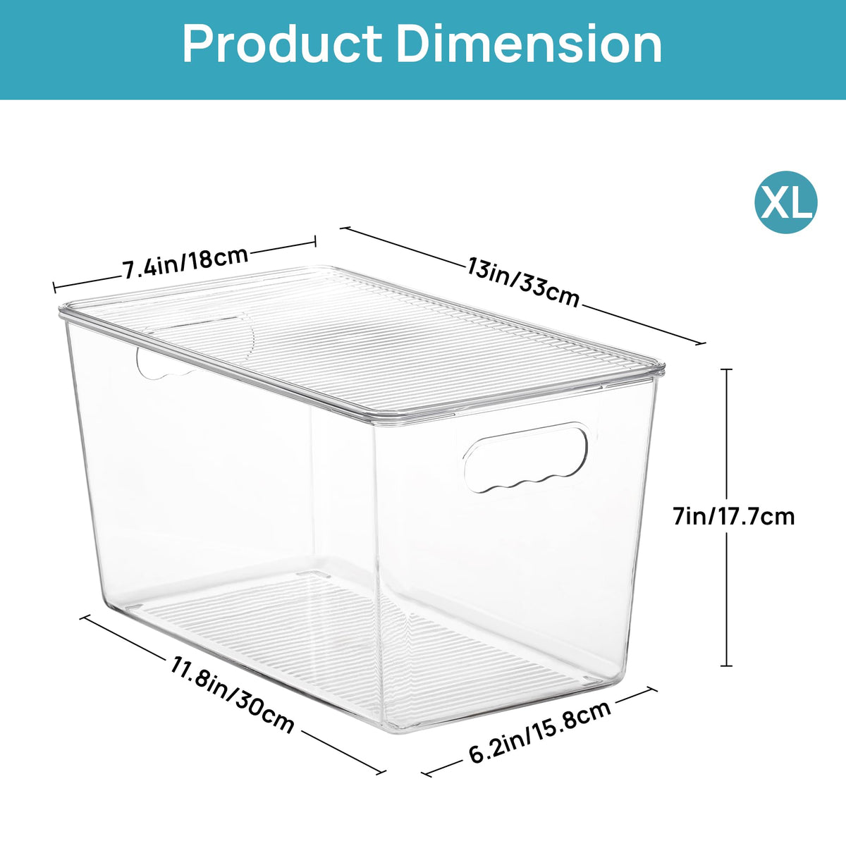 Vtopmart transparent pantry bin allows quick visibility of contents