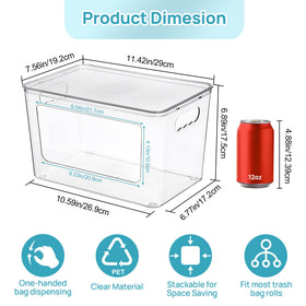 Vtopmart trash bag holder side view highlighting compact stackable design