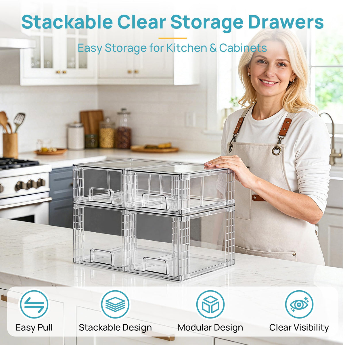 Vtopmart two-size acrylic organizers fit small and medium storage needs.
