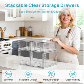 Vtopmart two-size acrylic organizers fit small and medium storage needs.