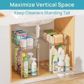 Close view of Vtopmart under-sink drawer bin highlighting sturdy construction.