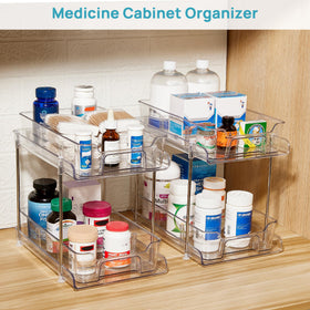 Vtopmart under-sink organizer with non-slip pads for stability